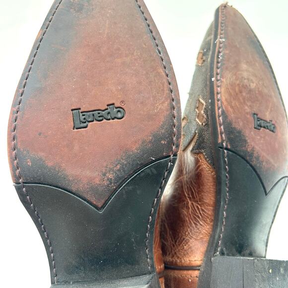 Laredo Men’s Nash Snip Toe Boots 6760 Brown Black Embroidered 10 EW - Picture 11 of 11